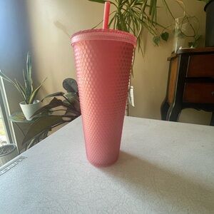 Starbucks Pink Tumbler with Textured Design